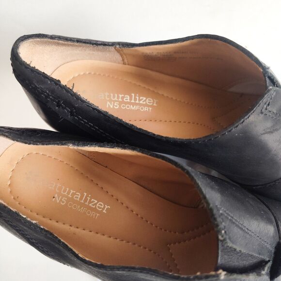 Naturalizer Renee Block Heel Bootie Black Leather N5 Comfort Size 7.5 M Shooties - Picture 8 of 10